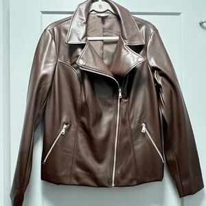 Time and Tru Chocolate Faux Leather Jacket